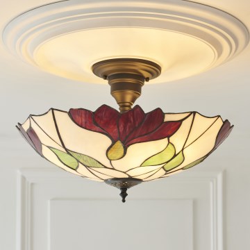 Endon 111896 - Pinnapealne lühter Tiffany BOTANICA 3xE27/10W/230V, läbimõõt 45 cm