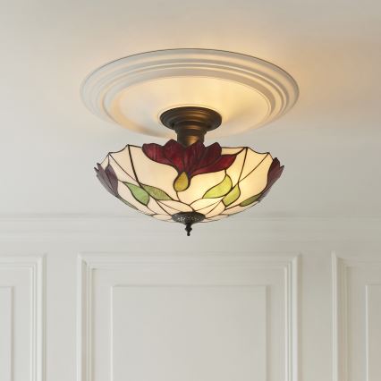Endon 111896 - Pinnapealne lühter Tiffany BOTANICA 3xE27/10W/230V, läbimõõt 45 cm