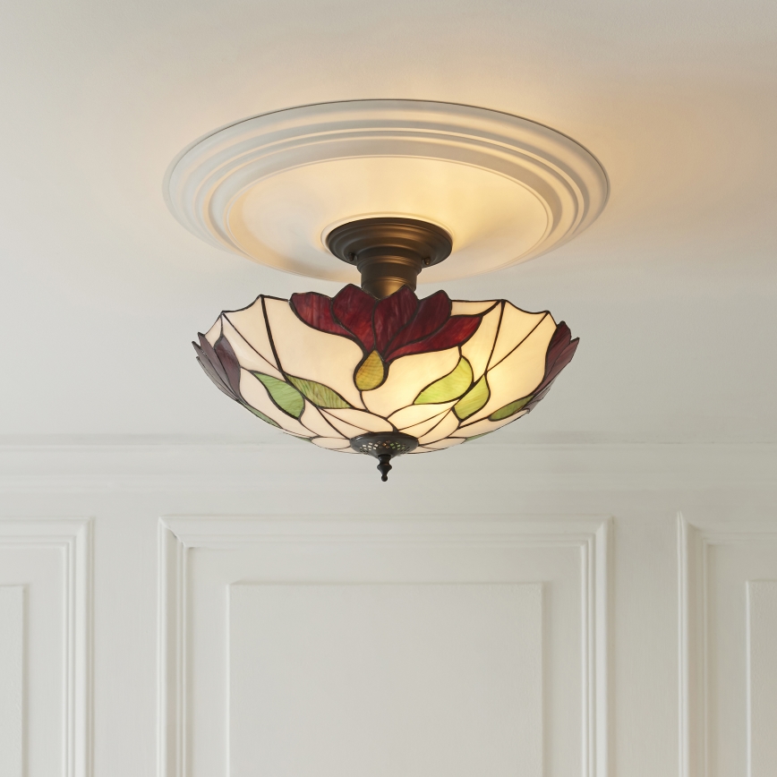 Endon 111896 - Pinnapealne lühter Tiffany BOTANICA 3xE27/10W/230V, läbimõõt 45 cm