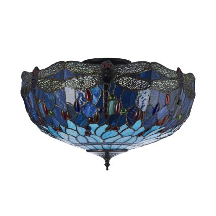 Endon 111899 - Tiffany DRAGONFLY laelamp, 3xE27/10W/230V, läbimõõt 50 cm