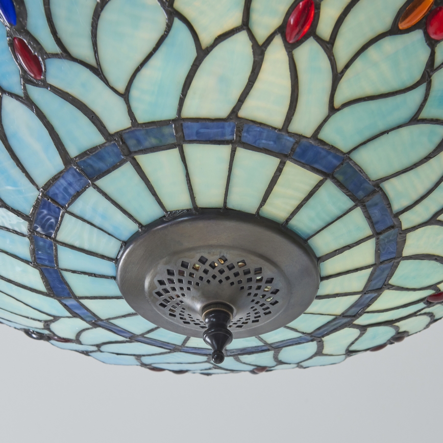 Endon 111899 - Tiffany DRAGONFLY laelamp, 3xE27/10W/230V, läbimõõt 50 cm