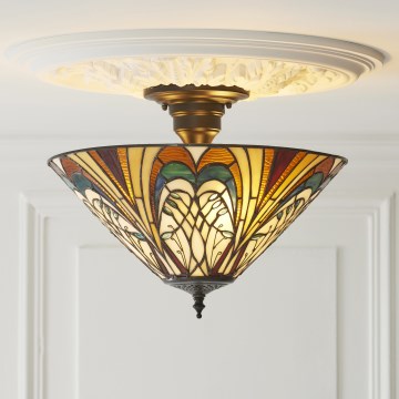Endon 111905 - Pinnale kinnitatav Tiffany-lühter HECTOR 3xE27/10W/230V, läbimõõt 40 cm