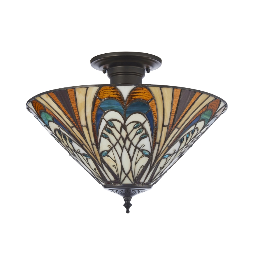 Endon 111905 - Pinnale kinnitatav Tiffany-lühter HECTOR 3xE27/10W/230V, läbimõõt 40 cm
