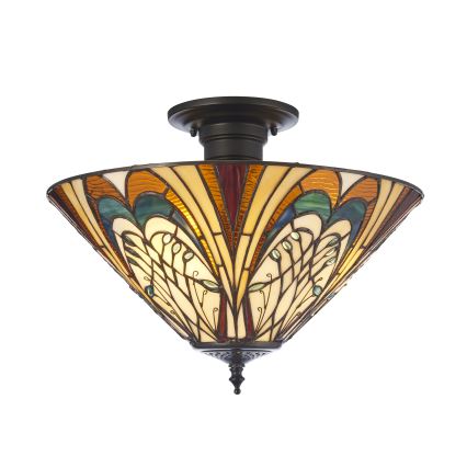 Endon 111905 - Pinnale kinnitatav Tiffany-lühter HECTOR 3xE27/10W/230V, läbimõõt 40 cm