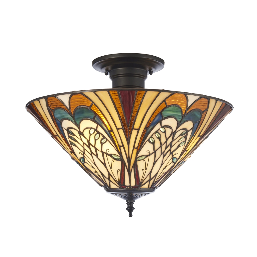Endon 111905 - Pinnale kinnitatav Tiffany-lühter HECTOR 3xE27/10W/230V, läbimõõt 40 cm