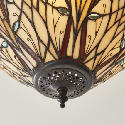 Endon 111905 - Pinnale kinnitatav Tiffany-lühter HECTOR 3xE27/10W/230V, läbimõõt 40 cm