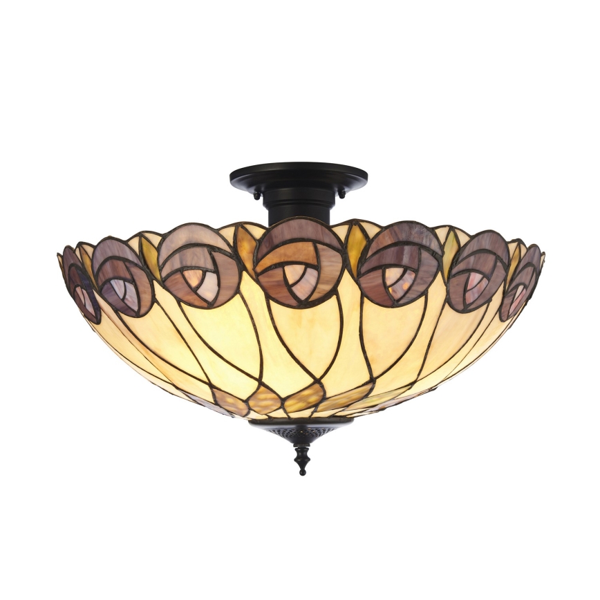 Endon 111906 - pinnapealne Tiffany-lühter HUTCHINSON 3xE27/10W/230V, läbimõõt 50 cm
