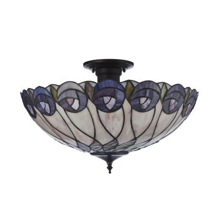 Endon 111906 - pinnapealne Tiffany-lühter HUTCHINSON 3xE27/10W/230V, läbimõõt 50 cm