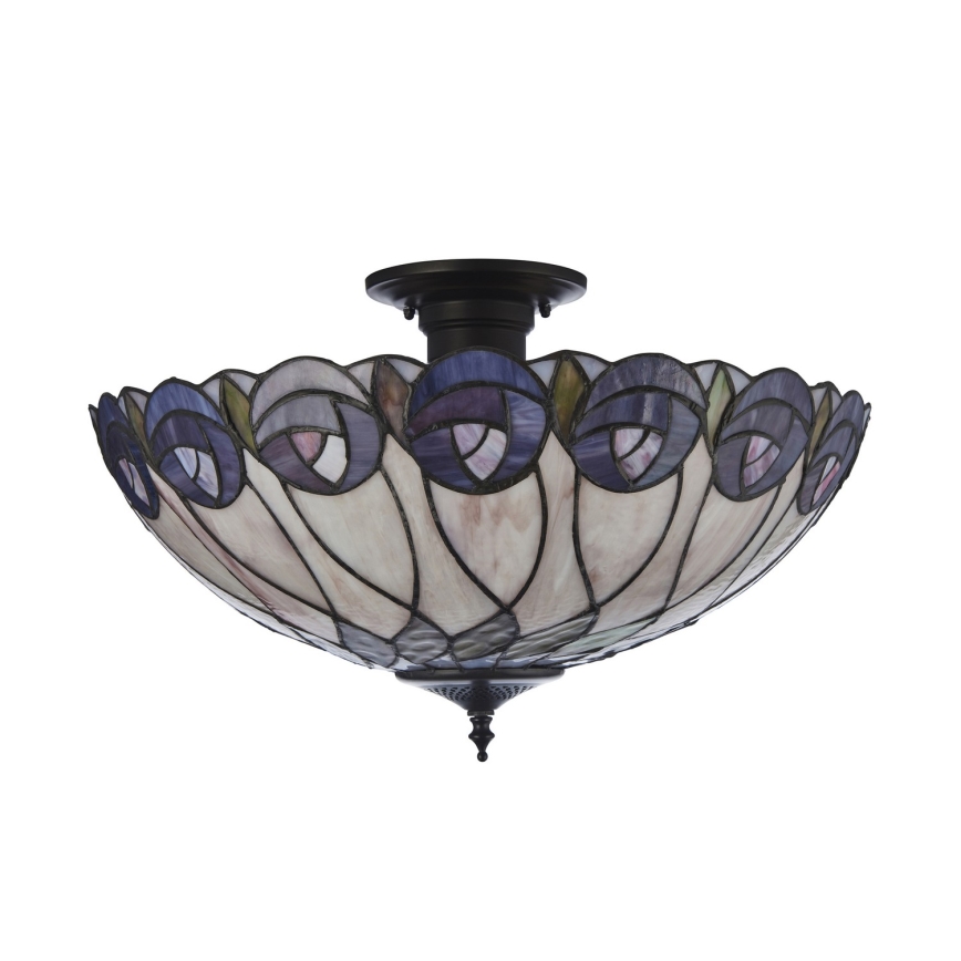 Endon 111906 - pinnapealne Tiffany-lühter HUTCHINSON 3xE27/10W/230V, läbimõõt 50 cm