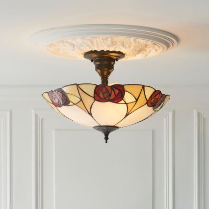 Endon 111907 - Lae külge kinnitatav Tiffany INGRAM lühter 3xE27/10W/230V, läbimõõt 45 cm