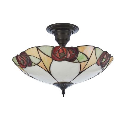 Endon 111907 - Lae külge kinnitatav Tiffany INGRAM lühter 3xE27/10W/230V, läbimõõt 45 cm