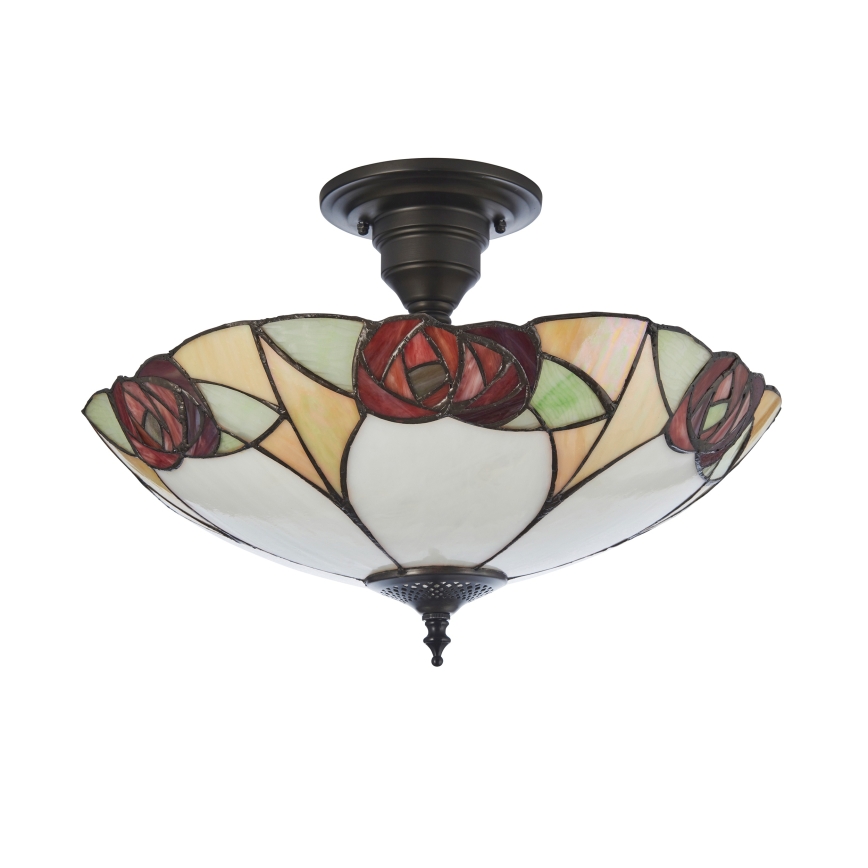 Endon 111907 - Lae külge kinnitatav Tiffany INGRAM lühter 3xE27/10W/230V, läbimõõt 45 cm