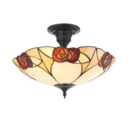 Endon 111907 - Lae külge kinnitatav Tiffany INGRAM lühter 3xE27/10W/230V, läbimõõt 45 cm
