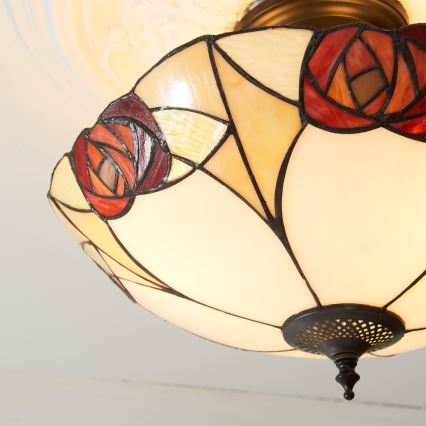 Endon 111907 - Lae külge kinnitatav Tiffany INGRAM lühter 3xE27/10W/230V, läbimõõt 45 cm