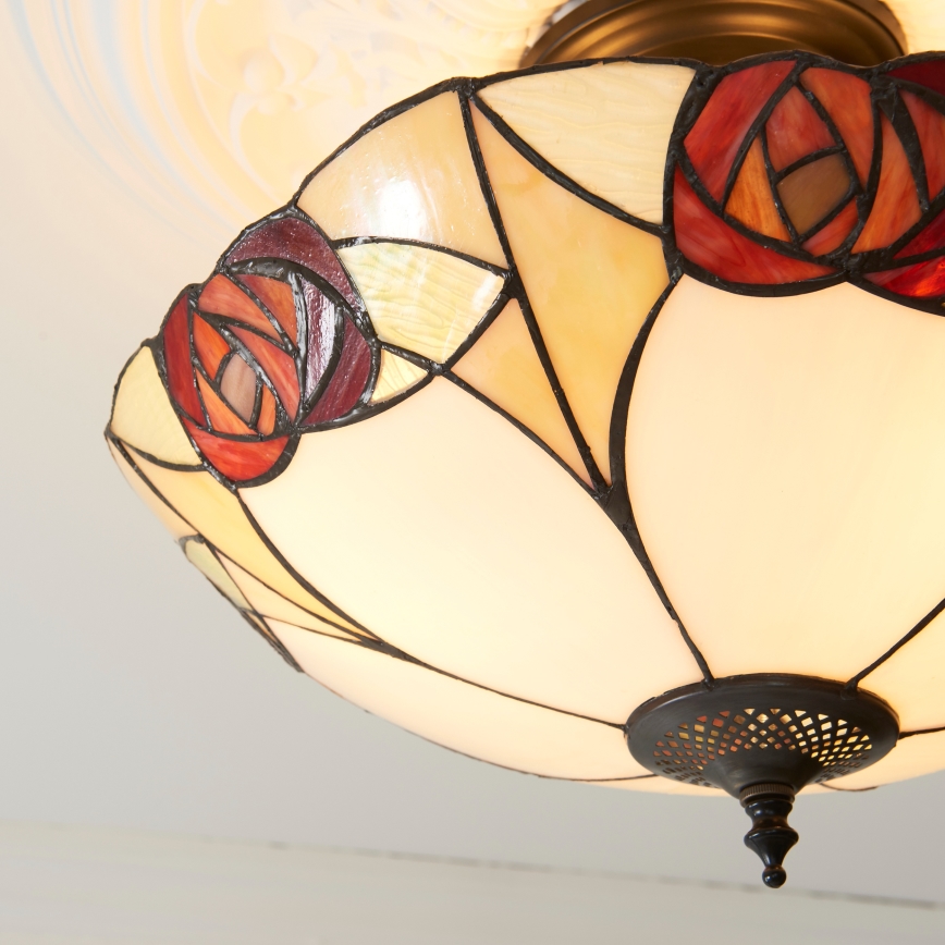 Endon 111907 - Lae külge kinnitatav Tiffany INGRAM lühter 3xE27/10W/230V, läbimõõt 45 cm