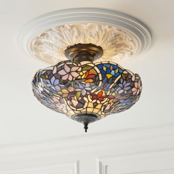 Endon 111915 - Pinnale kinnitatav Tiffany-lühter SULLIVAN 3xE27/10W/230V, läbimõõt 40 cm