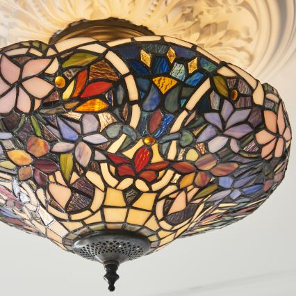 Endon 111915 - Pinnale kinnitatav Tiffany-lühter SULLIVAN 3xE27/10W/230V, läbimõõt 40 cm