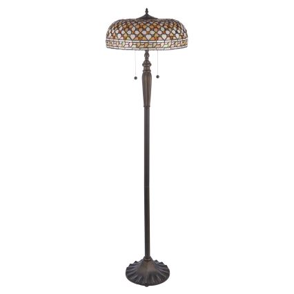 Endon 111921 - Põrandalamp Tiffany MILLE FEUX 2xE27/10W/230V läbimõõt 45 cm