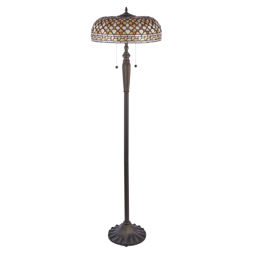 Endon 111921 - Põrandalamp Tiffany MILLE FEUX 2xE27/10W/230V läbimõõt 45 cm