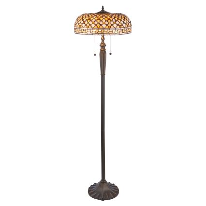 Endon 111921 - Põrandalamp Tiffany MILLE FEUX 2xE27/10W/230V läbimõõt 45 cm