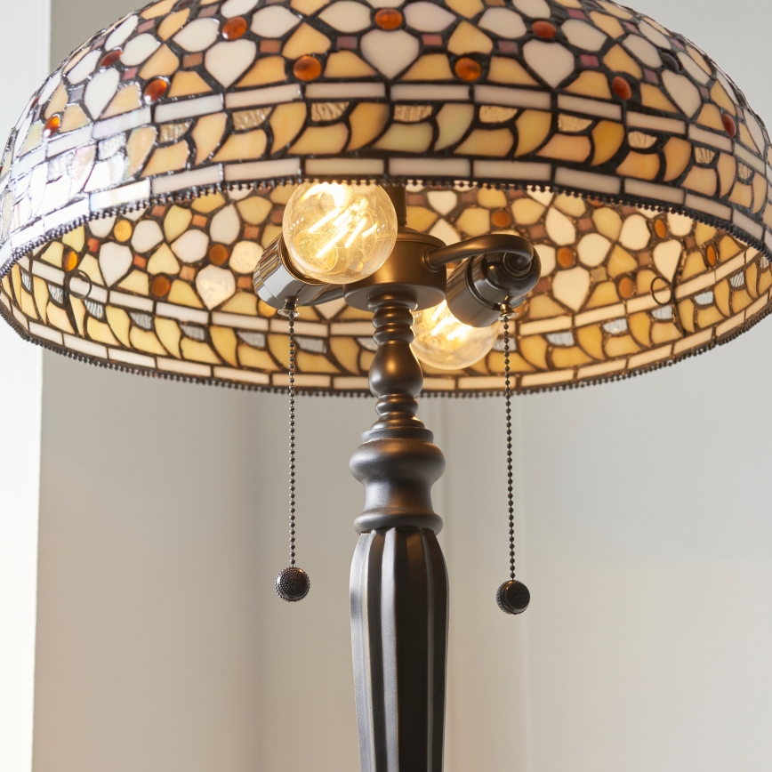 Endon 111921 - Põrandalamp Tiffany MILLE FEUX 2xE27/10W/230V läbimõõt 45 cm