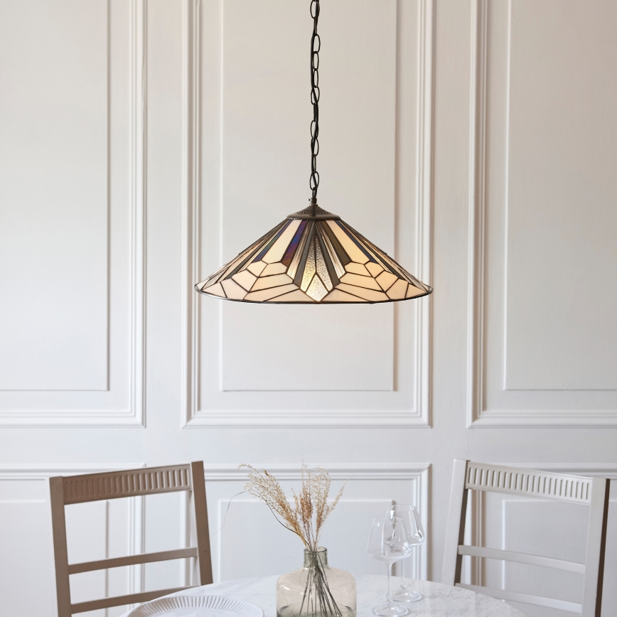Endon 111922 - Tiffany ASTORIA ketiga ripplühter, 3xE27/10W/230V, läbimõõt 48 cm