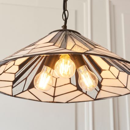 Endon 111922 - Tiffany ASTORIA ketiga ripplühter, 3xE27/10W/230V, läbimõõt 48 cm