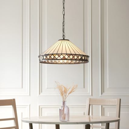 Endon 111961 - Tiffany FARGO ketiga ripplühter, 3xE27/10W/230V, läbimõõt 50 cm