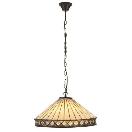 Endon 111961 - Tiffany FARGO ketiga ripplühter, 3xE27/10W/230V, läbimõõt 50 cm