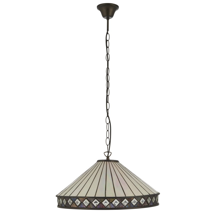 Endon 111961 - Tiffany FARGO ketiga ripplühter, 3xE27/10W/230V, läbimõõt 50 cm