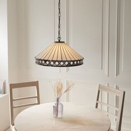 Endon 111961 - Tiffany FARGO ketiga ripplühter, 3xE27/10W/230V, läbimõõt 50 cm