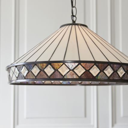 Endon 111961 - Tiffany FARGO ketiga ripplühter, 3xE27/10W/230V, läbimõõt 50 cm