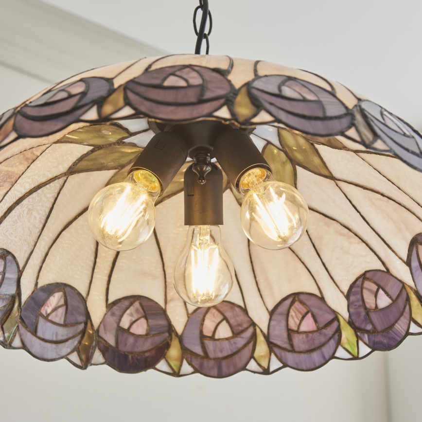 Endon 111985 - Tiffany HUTCHINSON ketiga lühter 3xE27/10W/230V, läbimõõt 50 cm