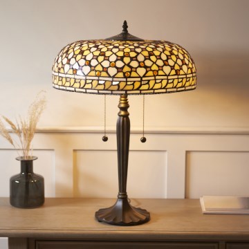 Endon 112178 - Laualamp Tiffany MILLE FEUX 2xE14/40W/230V, läbimõõt 45 cm