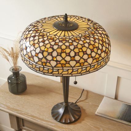 Endon 112178 - Laualamp Tiffany MILLE FEUX 2xE14/40W/230V, läbimõõt 45 cm