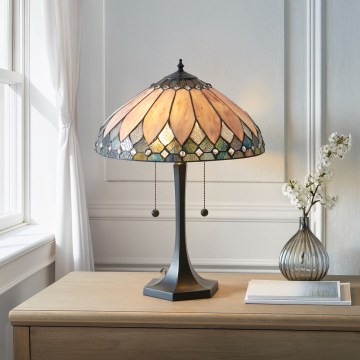 Endon 112183 - Laualamp Tiffany BROOKLYN 2xE14/10W/230V läbimõõt 40 cm
