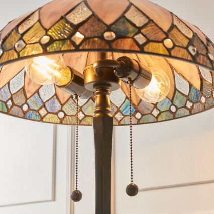 Endon 112183 - Laualamp Tiffany BROOKLYN 2xE14/10W/230V läbimõõt 40 cm