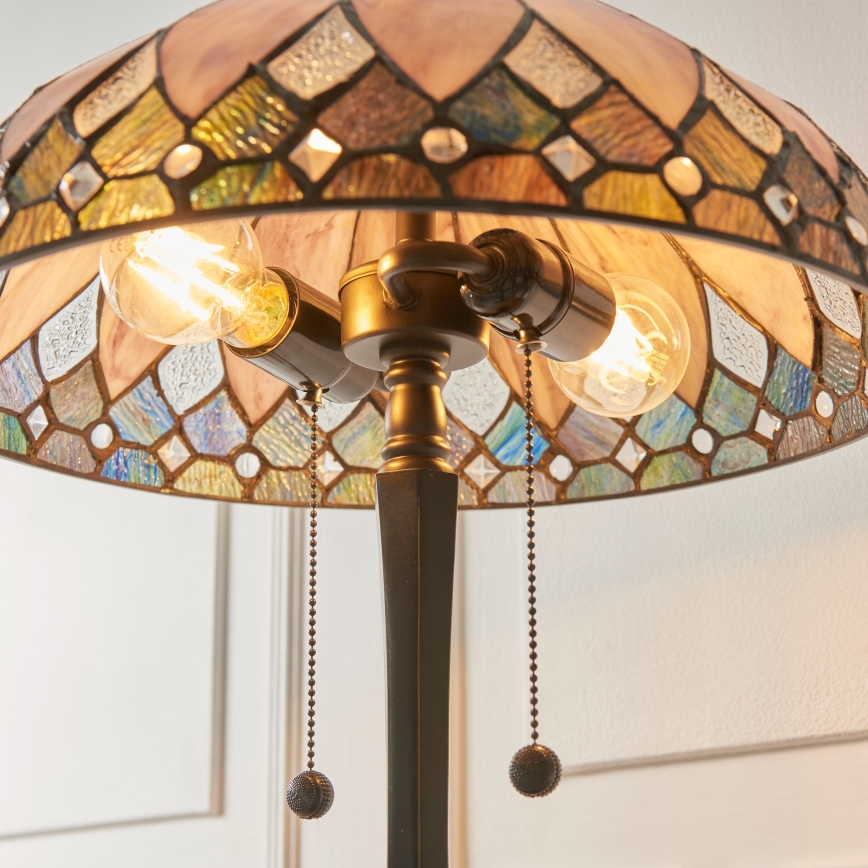 Endon 112183 - Laualamp Tiffany BROOKLYN 2xE14/10W/230V läbimõõt 40 cm