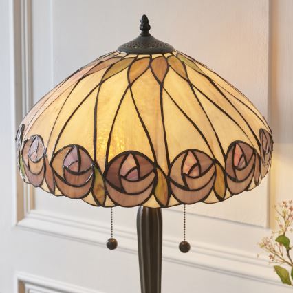 Endon 112184 - Laualamp Tiffany HUTCHINSON 2xE27/10W/230V, läbimõõt 40 cm