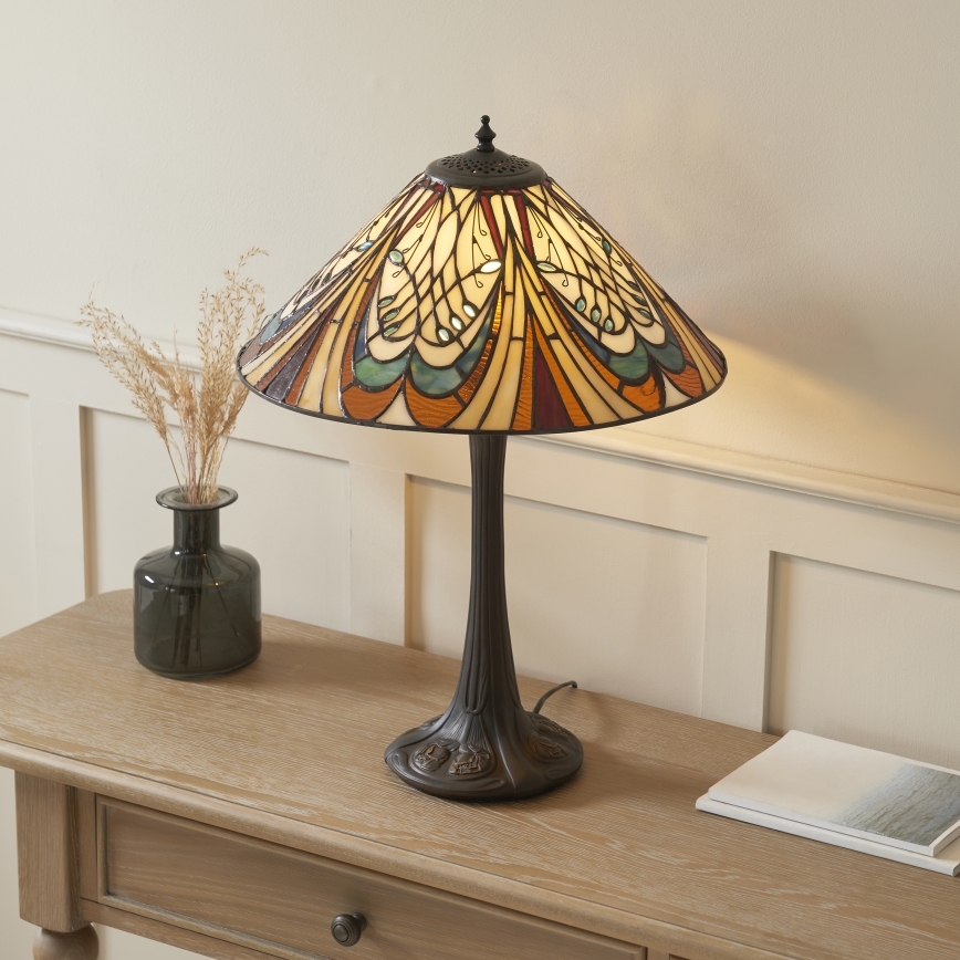 Endon 112185 - Tiffany HECTOR laualamp 1xE27/10W/230V, läbimõõt 40 cm