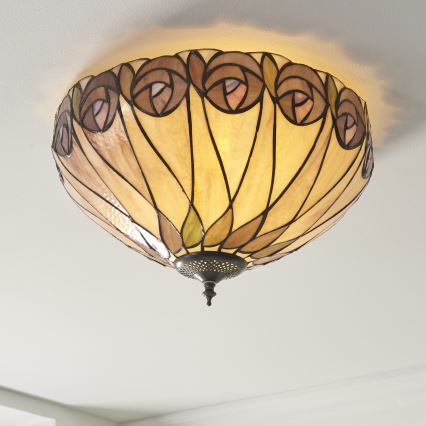 Endon 112188 - Laevalgusti Tiffany HUTCHINSON 2xE27/60W/230V läbimõõt 40 cm