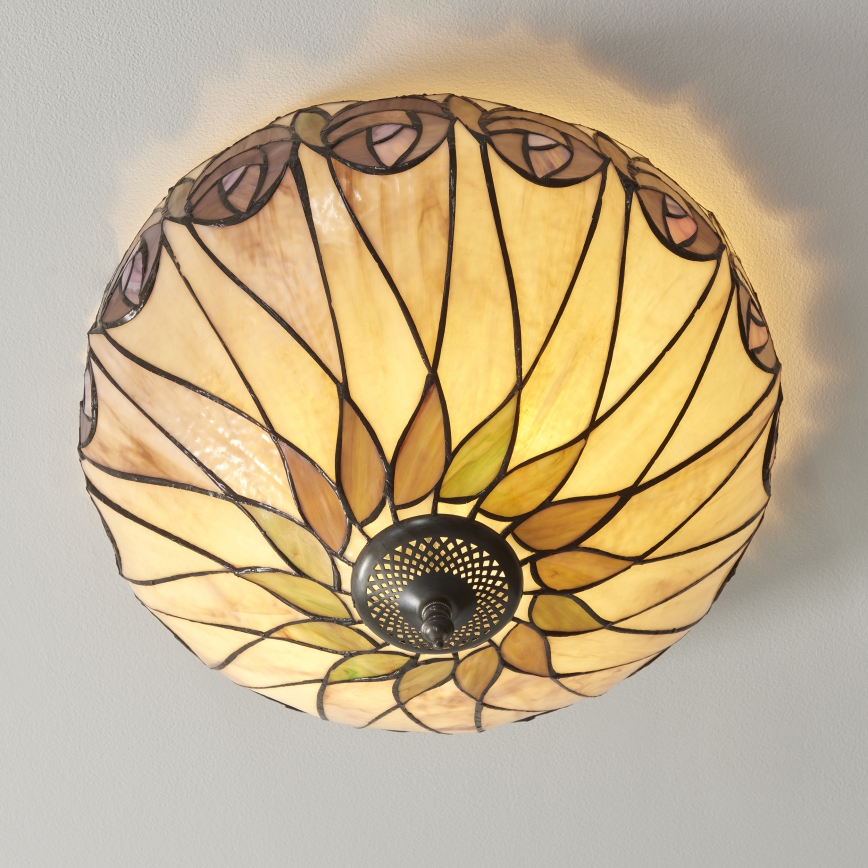 Endon 112188 - Laevalgusti Tiffany HUTCHINSON 2xE27/60W/230V läbimõõt 40 cm