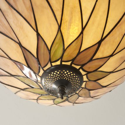 Endon 112188 - Laevalgusti Tiffany HUTCHINSON 2xE27/60W/230V läbimõõt 40 cm
