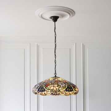 Endon 112193 - Ketiga riputatav lühter Tiffany SULLIVAN, 3× E27, 60 W, 230 V, läbimõõt 57 cm