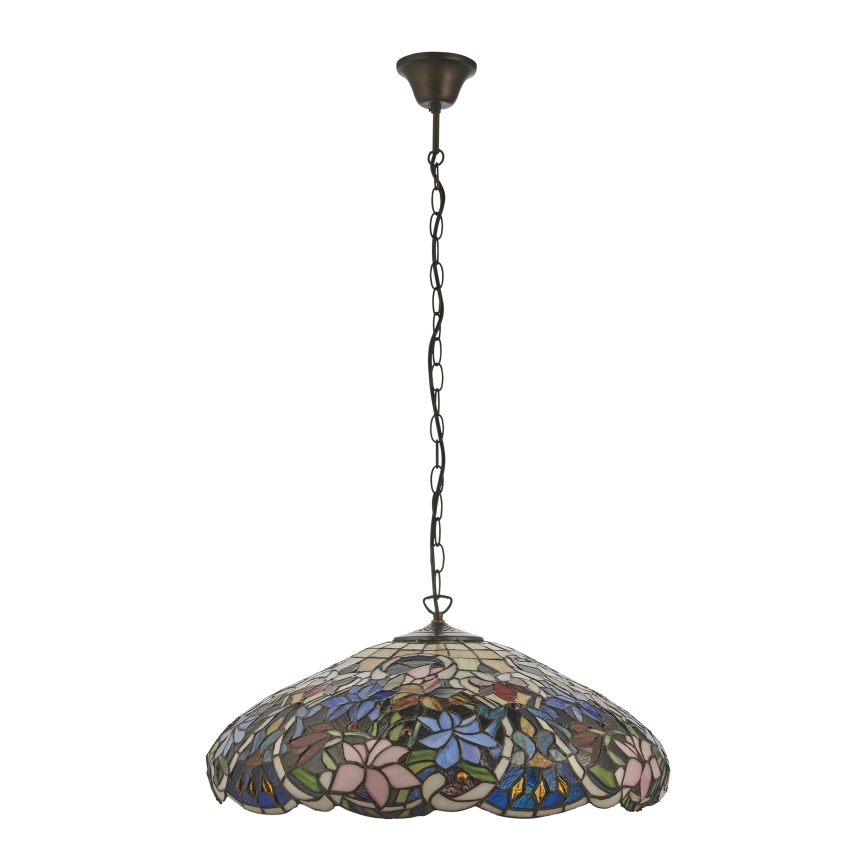 Endon 112193 - Ketiga riputatav lühter Tiffany SULLIVAN, 3× E27, 60 W, 230 V, läbimõõt 57 cm