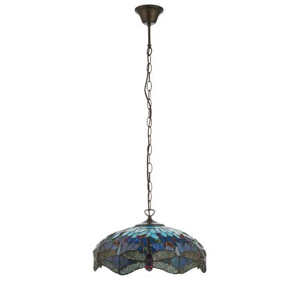 Endon 112195 - Tiffany-stiilis ketiga lühter DRAGONFLY, 1xE27/60W/230V, läbimõõt 41 cm