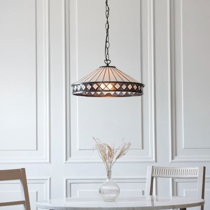 Endon 112196 - Tiffany FARGO ketiga lühter 1xE27/60W/230V, Ø 41,5 cm