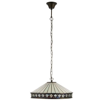 Endon 112196 - Tiffany FARGO ketiga lühter 1xE27/60W/230V, Ø 41,5 cm