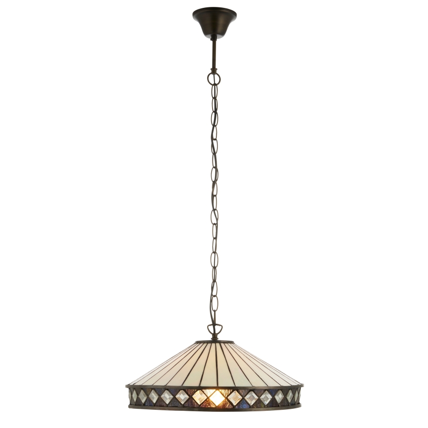 Endon 112196 - Tiffany FARGO ketiga lühter 1xE27/60W/230V, Ø 41,5 cm