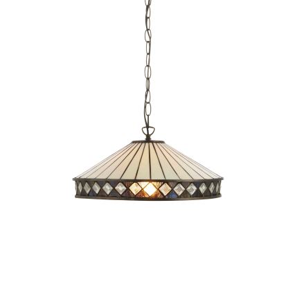 Endon 112196 - Tiffany FARGO ketiga lühter 1xE27/60W/230V, Ø 41,5 cm